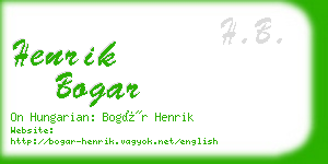 henrik bogar business card